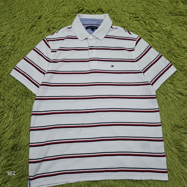 타미힐피거 화이트 레드 스트라이프 카라티 (M)
