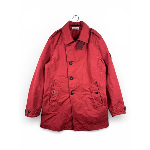 (L) 스톤아일랜드 DAVID TC 와펜 버튼업 코트 레드