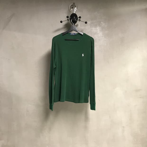 폴로 와플 긴팔 티셔츠 그린 XL