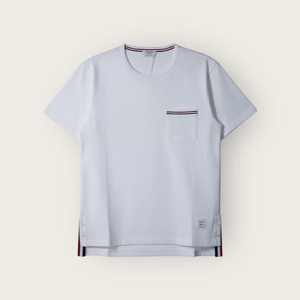 1/ 톰브라운 RWB 포켓트리밍 코튼 져지 반팔