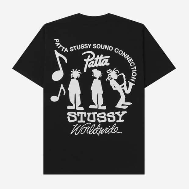 스투시 x 파타 사운드 커넥션 티셔츠 블랙