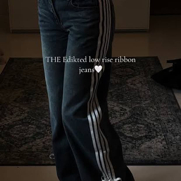 edikted 에딕티드 로우라이즈 리본 진 