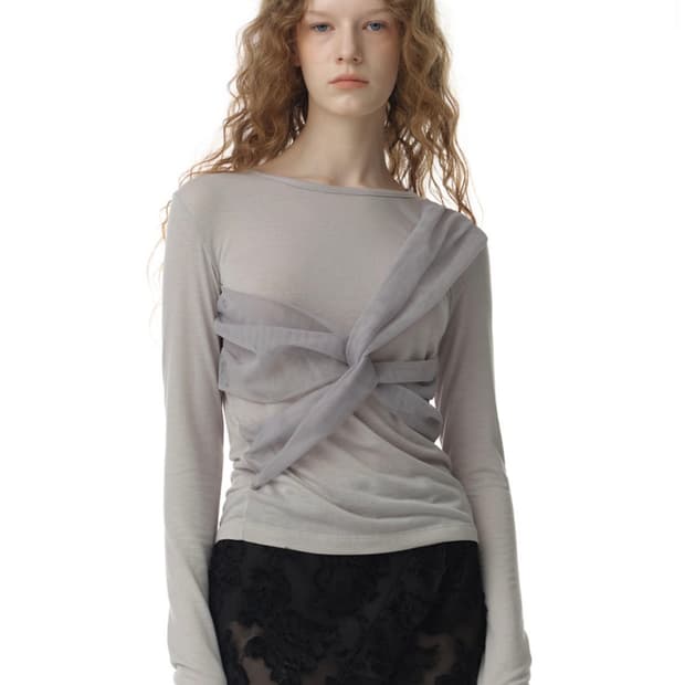 밀로우먼 메쉬 트위스트 티셔츠