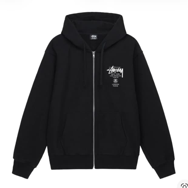 스투시 월드투어 후드집업 블랙 s사이즈