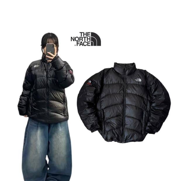 노스페이스 고프코어 써밋시리즈 덕다운 애벌레 경량패딩 블랙