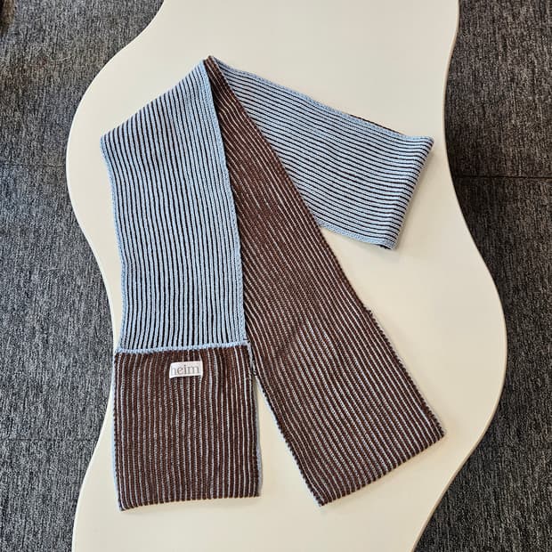 Heim헤임 투톤 니트 머플러 블루