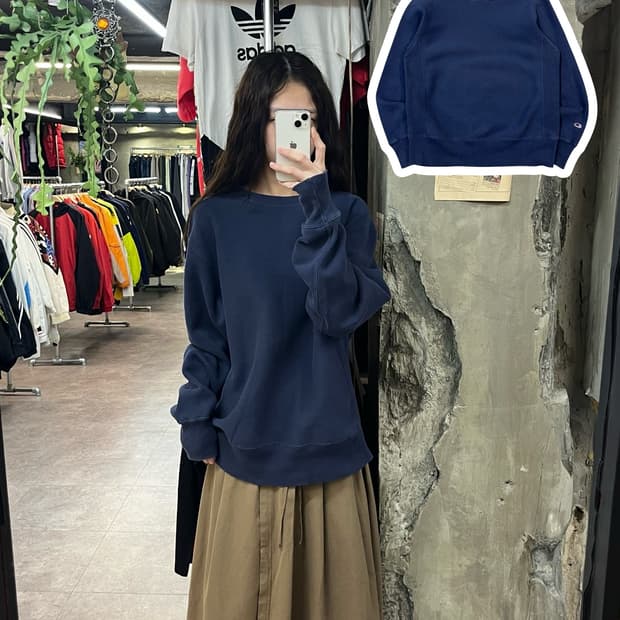 챔피온 맨투맨 네이비 L #csz1828