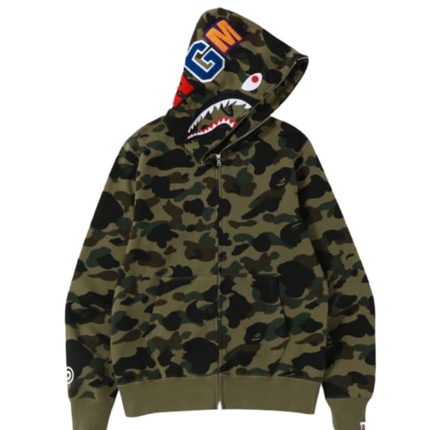 (L) 베이프 퍼스트 카모 샤크 풀 후드집업 녹계
