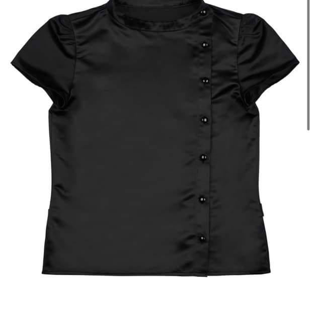 카나리  SHORT SLEEVE PUFF SHIRT - BLACK
