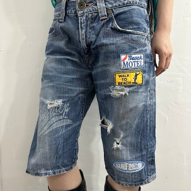 edwin503 patch denim pants