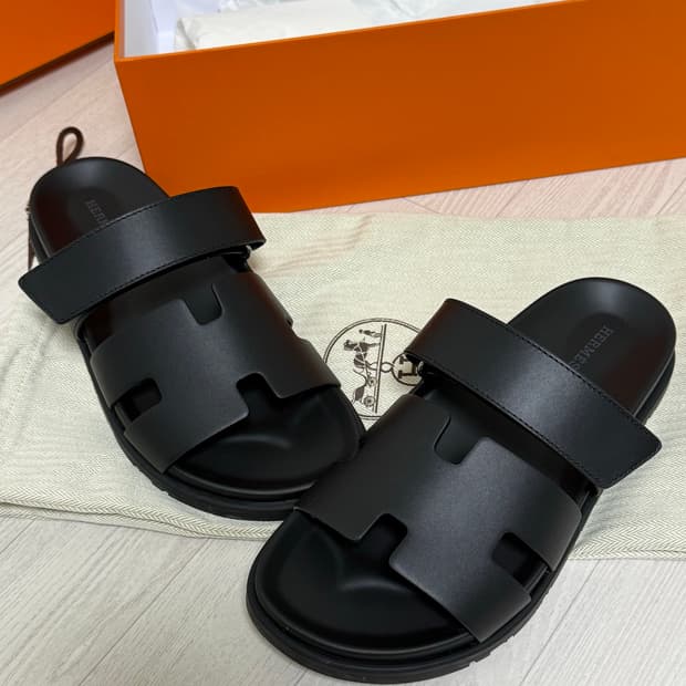 (40) 에르메스 시프레 슬리퍼 블랙 260