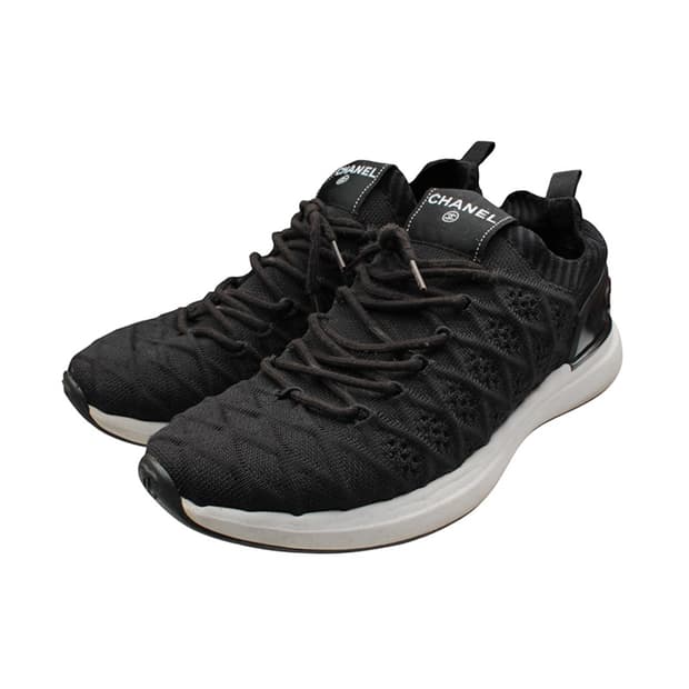샤넬 블랙 니트 남성 스니커즈 39