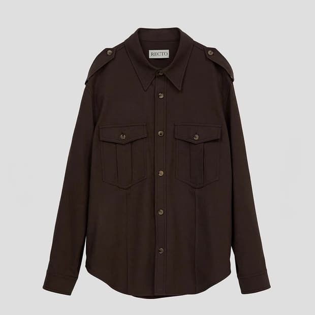 렉토 21fw 보헤미안 롤업 셔츠 빈티지브라운 L
