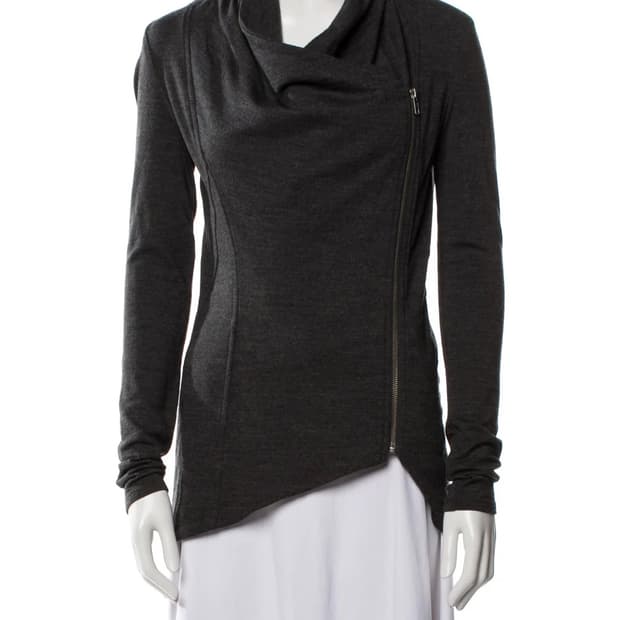 헬무트랭 asymmetrical wool jacket