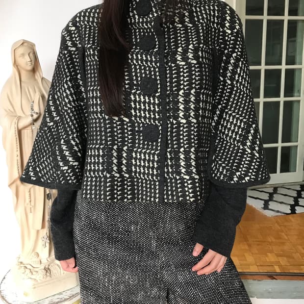 vintage pattern wool jacket