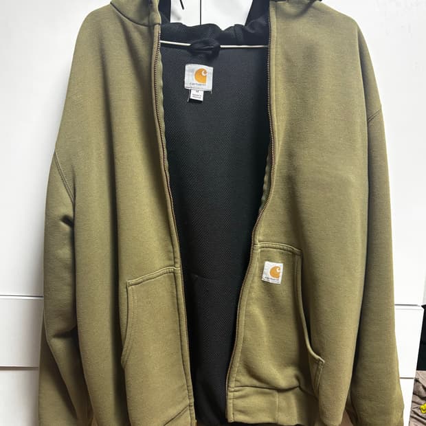 칼하트 카키 후드집업