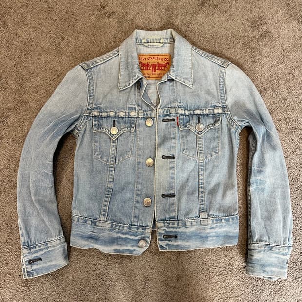 리바이스 워시 데님 크롭 트러커 자켓S