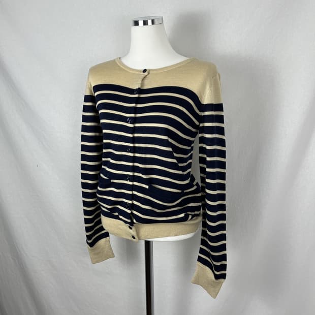 Beams Hearts  스트라이프 가디건 