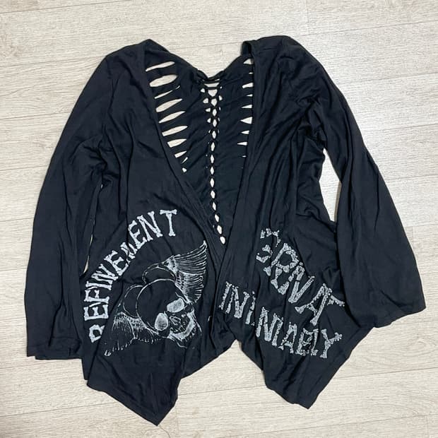 스컬 해골 레이어드 가디건