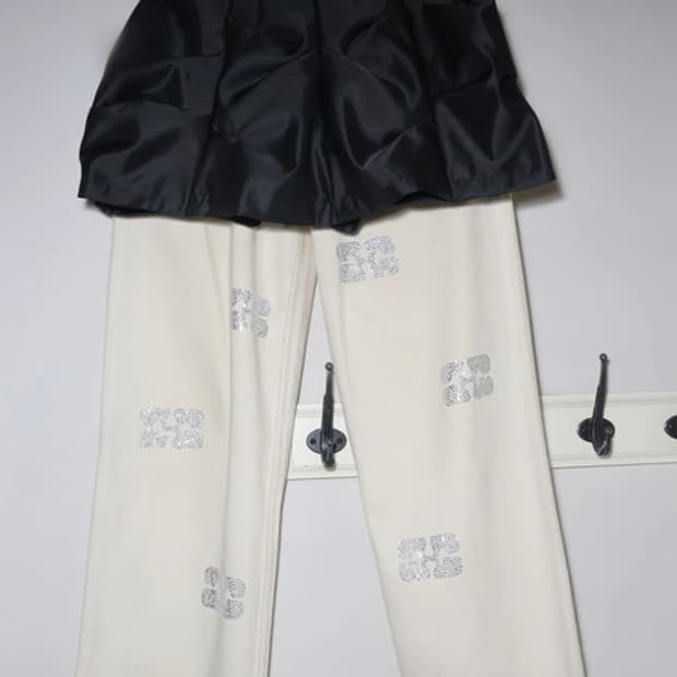 Ganni Jeans Ivory Butterfly