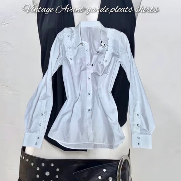 이탈리안 빈티지 아방가르드 플리츠 셔츠