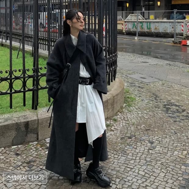 트리밍버드 Traum Balmacaan Long Coat 그레이