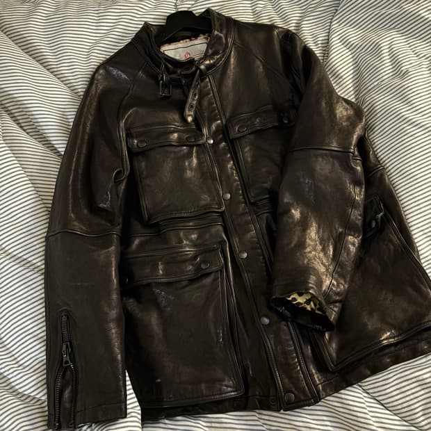블랙아웃 레더자켓 M