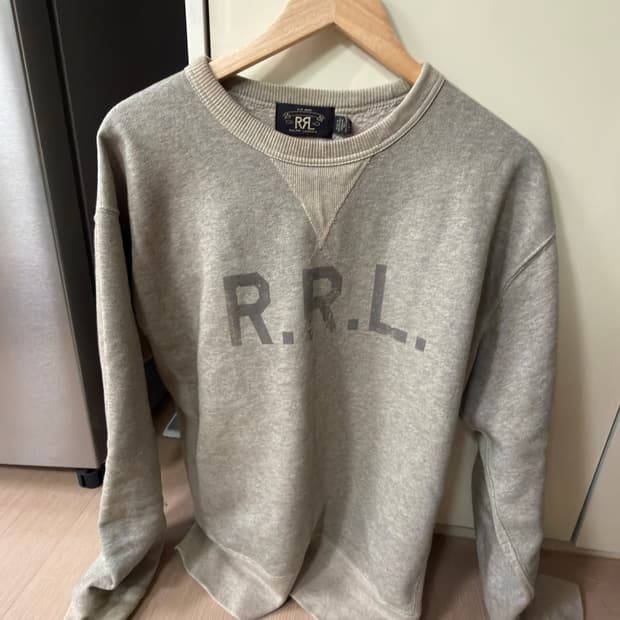 RRL 로고 크루넥 그레이 스웻 셔츠 L사이즈