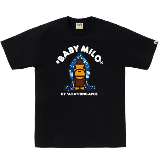 베이프 ABC 카모 마일로 후드 티셔츠 블랙 블루 XXL