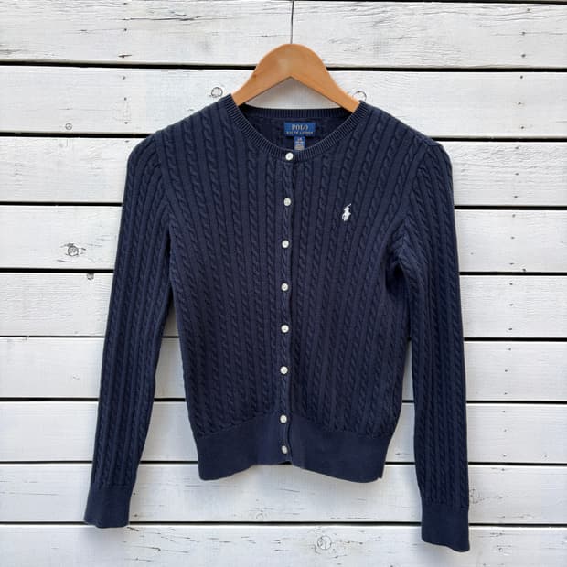 Polo 폴로 케이블 꽈배기 니트 가디건