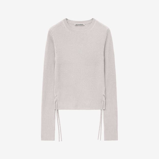 인사일런스 우먼 리브드 스트랩 니트 ASH BEIGE