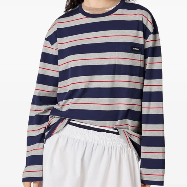 미우미우 스트라이프 코튼 롱슬리브