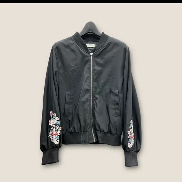 O015 빈티지 JPN 슬리브 자수 포인트 블루종 자켓 size M