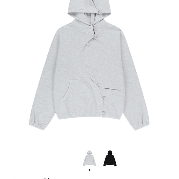 산산기어 button hoodie 버튼 후디 멜란지 