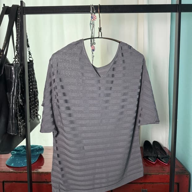 Shadow Stripe V-Neck Tee