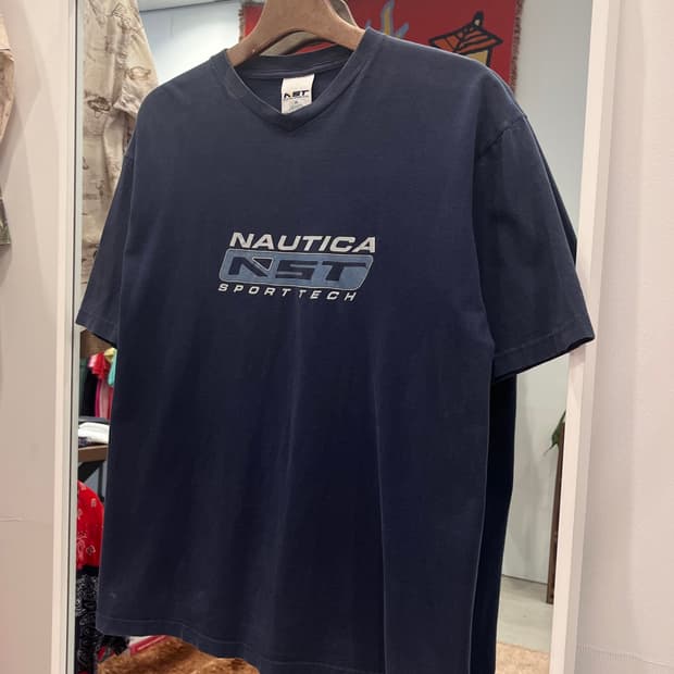 90-00s Nautica 노티카 NST 프린팅 페이딩 반팔 티셔츠
