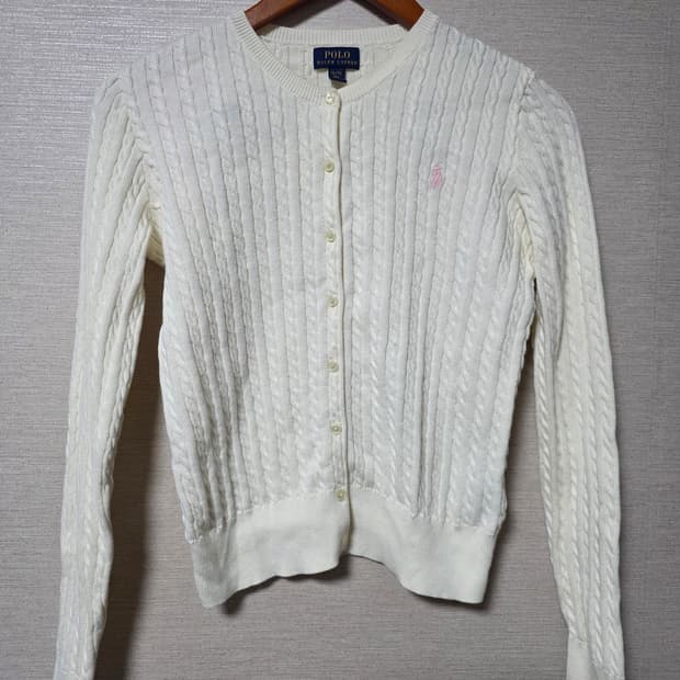 폴로 걸즈 크림색 가디건 XL