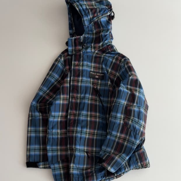 폴로스포츠 체크 유틸리티 투웨이 후드 바람막이 자켓 95