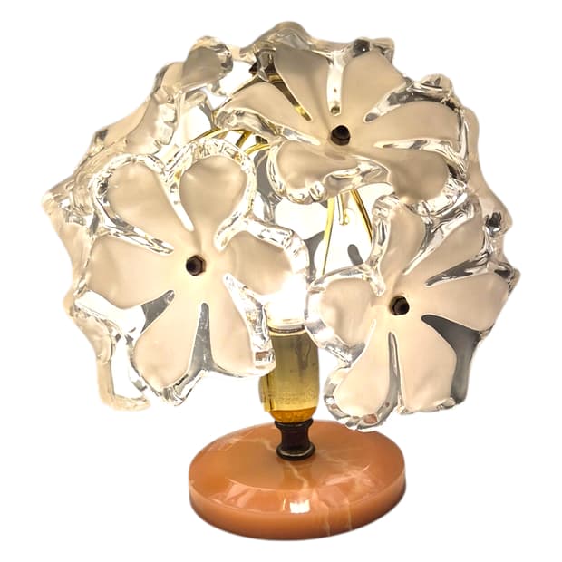 키시마 레트로 핑크 마블 부케 꽃잎 램프