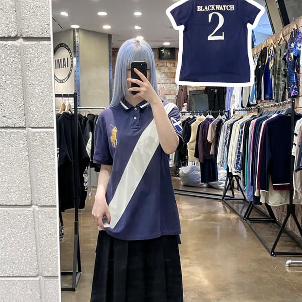 폴로 랄프로렌 블랙워치 팀 빅포니 PK 카라티 네이비 XL #4156 