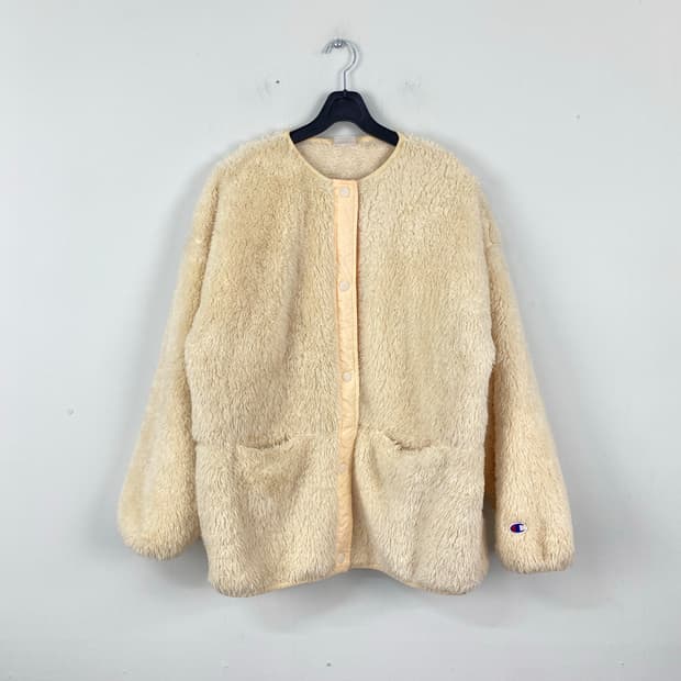 챔피온 여성 배색 셰르파 플리스 재킷 M