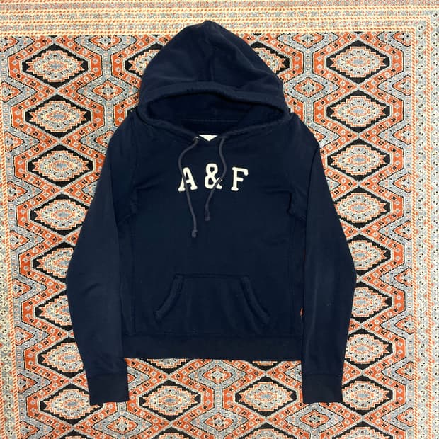 아베크롬비 스펠로고 네이비 후드티셔츠 여성M 