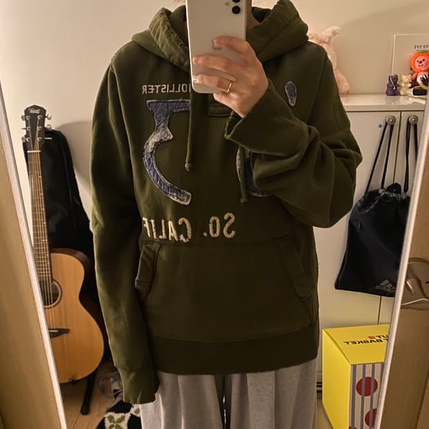 🍵홀리스터 말차 후드티 M