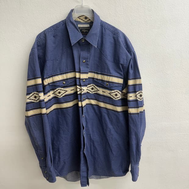 90S usa Roper 나바호 블루컬러 웨스턴 셔츠 M