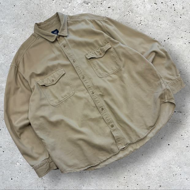 [2XL] GAP 갭 베이지 포켓 빅 셔츠 남방 C730