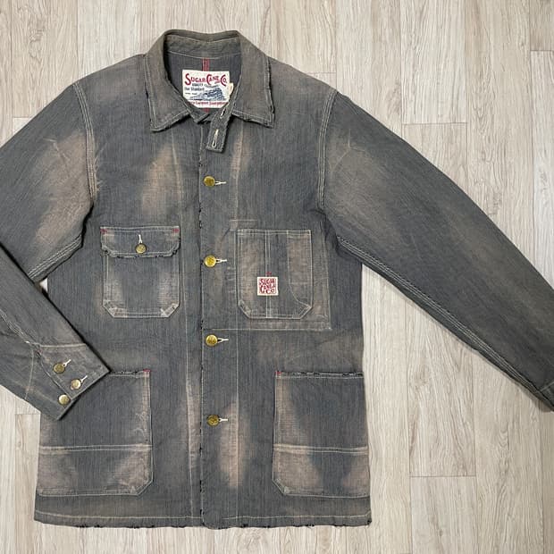 95~100) 40's 복각 슈가케인 히코리 빈티지 커버올(데드스탁)