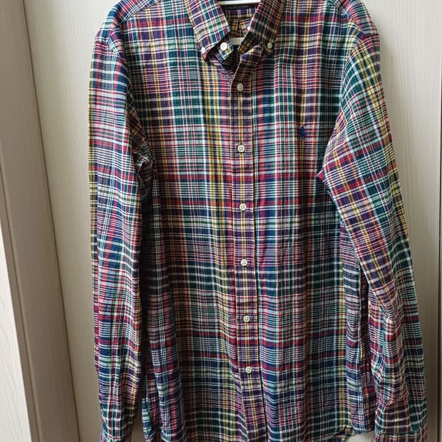 [미사용품]폴로랄프로렌 남성 마드라스 체크 코튼 셔츠 클래식핏