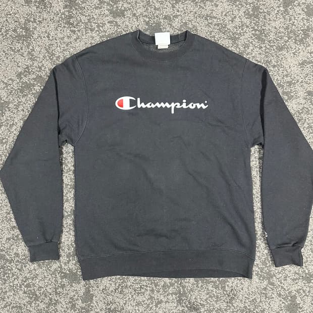 챔피온 로고 스웻셔츠 블랙 L