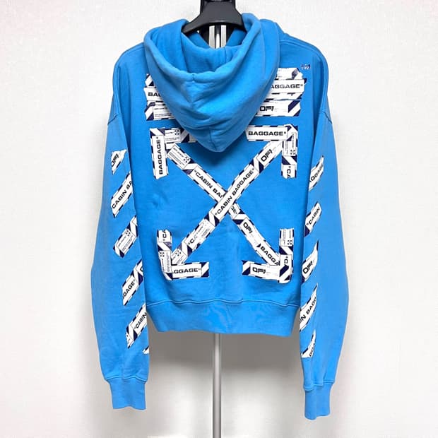 [M/100] 오프화이트 오버핏 에어포트 후드티