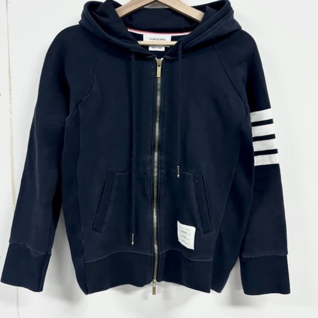 급처 톰브라운 네이비 사선 완장 후드집업 2 (M)